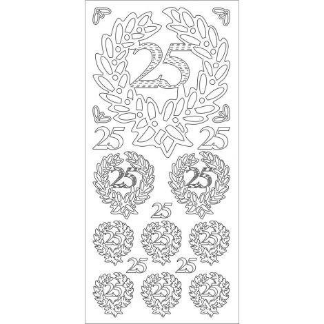 Naklejka Ażurowa "25 lat" - Srebrna